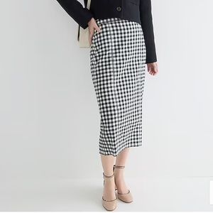 NWT JCREW Midi Pencil Gingham Size 4